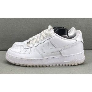 NIKE AIR FORCE 1 LE GS Youth Size 6.5Y Triple White Sneakers Shoes DH2920-111